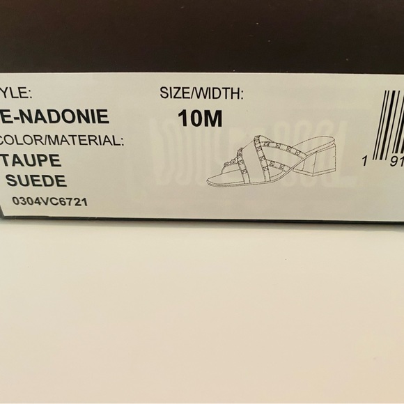 Slides with Block Heal in Tan Suede & Silver Detailing - Like New Condition - Picture 16 of 16